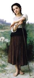 Junge Schäferin stehend